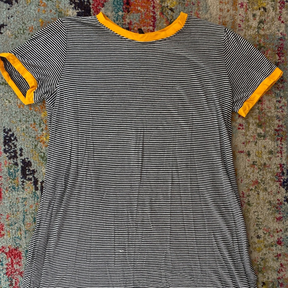 Black & white striped t-shirt dress